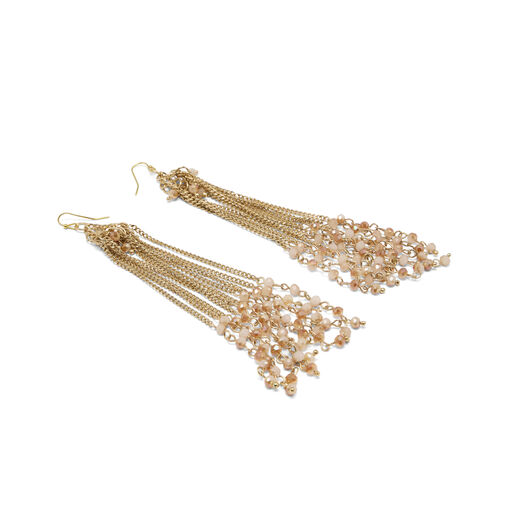 Peach pink cascade hook earrings