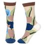 Navy tulips sheer socks