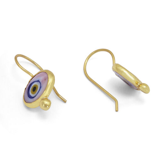 Pink evil eye earrings by Ottoman Hands