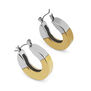 Mixed metal huggie earrings