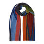 Abstract striped wool scarf