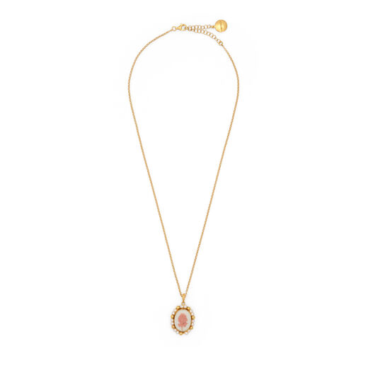 Porcelain cameo rose necklace by Vintouch