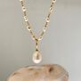Freshwater pearl pendant rosary necklace by Mirabelle