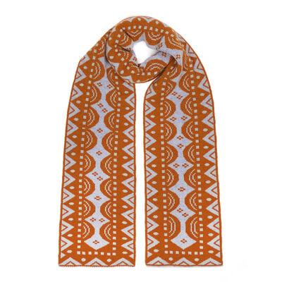 Lavender and orange wool scarf