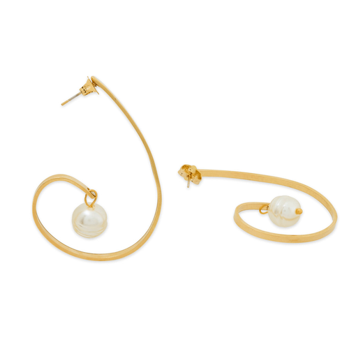 Swirl pearl earrings by Fotini Liami&nbsp;