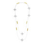 Long mixed metal necklace by Kate Trouw