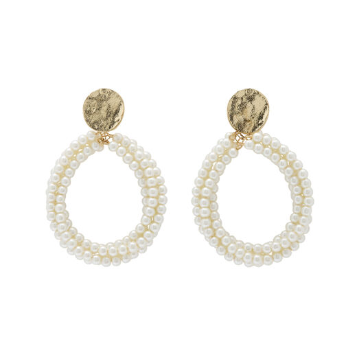 Statement faux pearl twist earrings