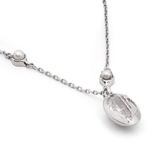 Pearls and zirconia pendant necklace by SWEETLIMEJUICE
