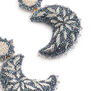 Moon beadwork earrings by Olivia Dar