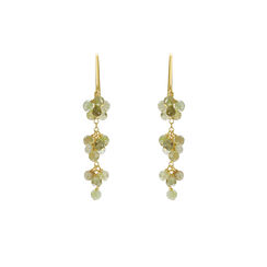 Green garnet grape hook earrings by Mounir