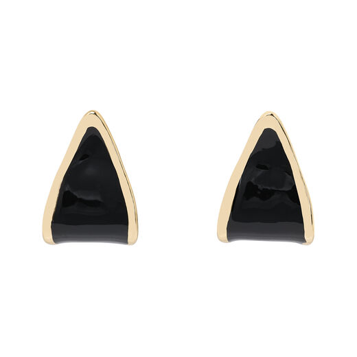 Black enamel stud earrings