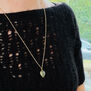 Prehnite leaf pendant necklace by Mirabelle