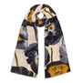 Light scarf with maxi pansy flowers print