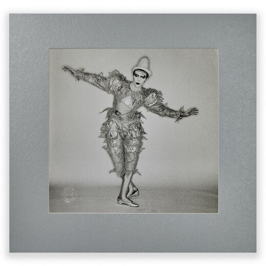 Print of David Bowie in iconic Pierrot costume. This photograph was taken by Brian Duffy