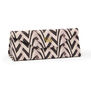 Fold flat glasses case with a soft microfiber cleaning cloth featuring an art deco monochrome pattern from F. Gregory Brown