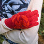Arts and Crafts red lambswool gloves