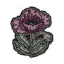 Pink poppy embroidered patch