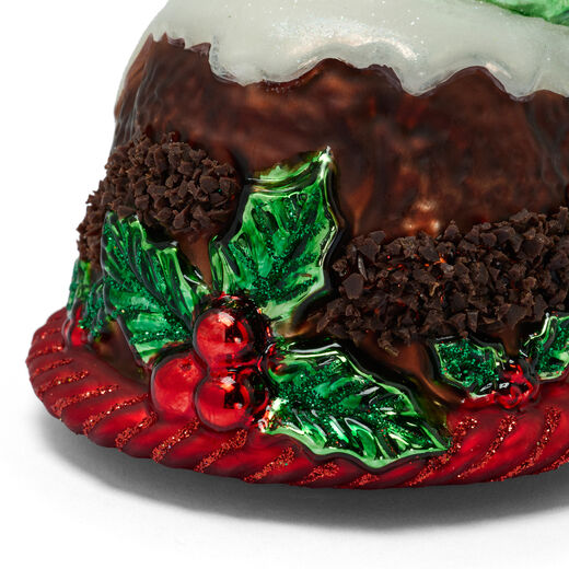 Glass Christmas pudding decoration