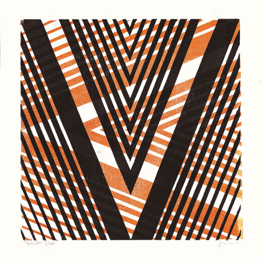 V by James Brown (Alphabet Lino Print)