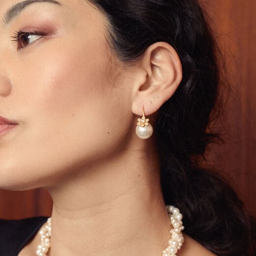 Pearl flower stud earrings by Carousel Jewels