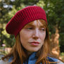 Poppy red lambswool beret