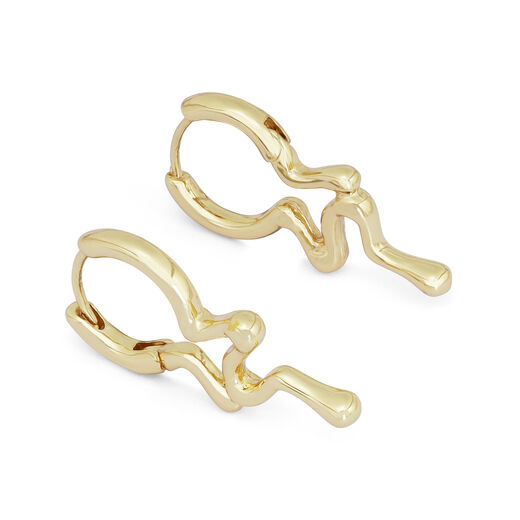 Squiggle golden drop earrings