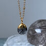 Black rutilated quartz pebble necklace by Mirabelle