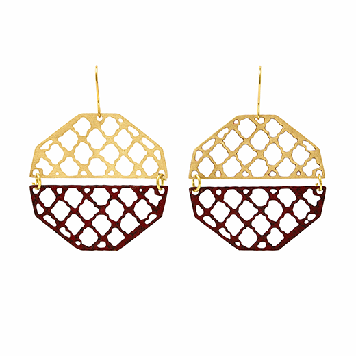 Jali hexagon earrings 