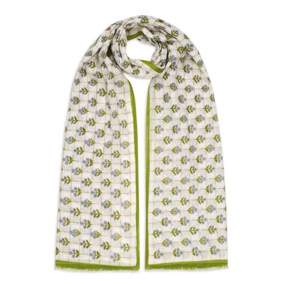Blue forget-me-not cotton scarf