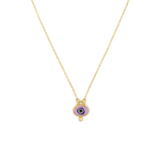 Pink evil eye necklace by Ottoman Hands