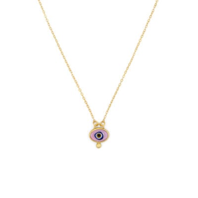 Pink evil eye necklace by Ottoman Hands