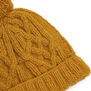Yellow cable wool bobble hat