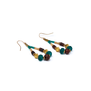 Green bead hook earrings