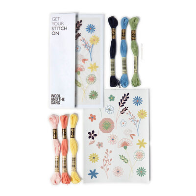 Wildflowers embroidery kit by Wool and the Gang