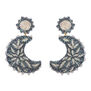 Moon beadwork earrings by Olivia Dar