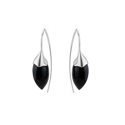 Black onyx acorn hook earrings by Mounir