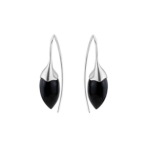 Black onyx acorn hook earrings by Mounir