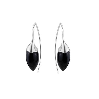Black onyx acorn hook earrings by Mounir