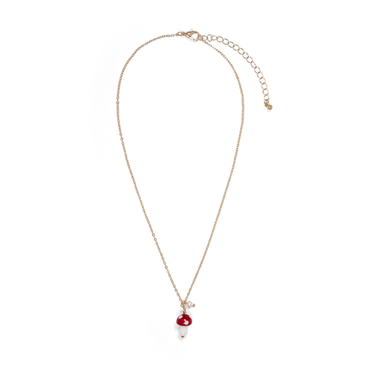 Red mushroom pendant necklace