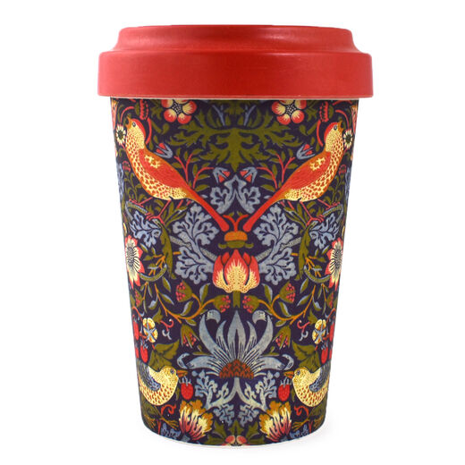 William Morris bamboo travel mug