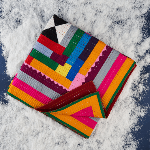 Large multicoloured patchwork quilt - assorted