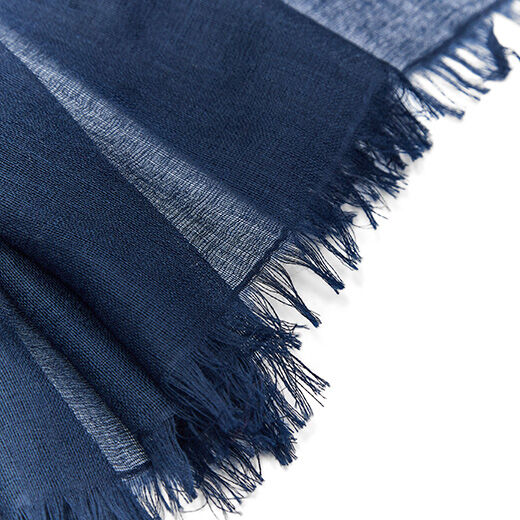 Midnight blue merino scarf by Kashmir Loom