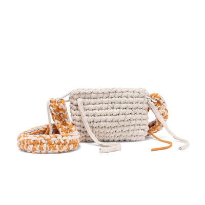 Natural crochet crossbody bag by Loopd Studio