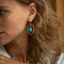 Turquoise loop stud earrings by Ottoman Hands