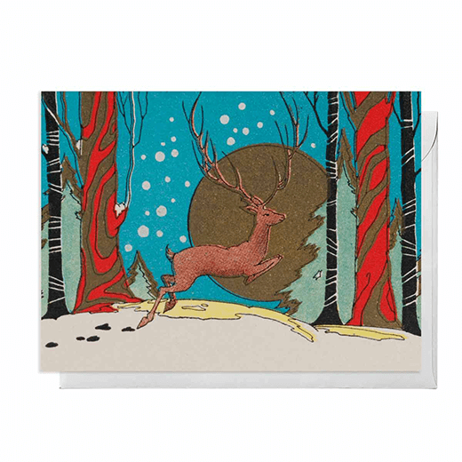 Christmas cards pack illustrating reindeer in Snow 