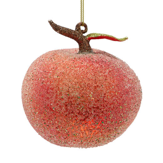 Glass peach Christmas decoration