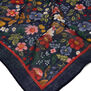 Navy floral square wool scarf