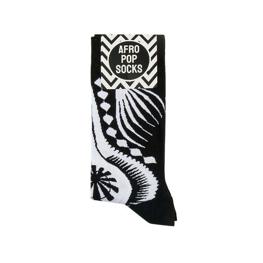Dashiki black & white socks by Afropop