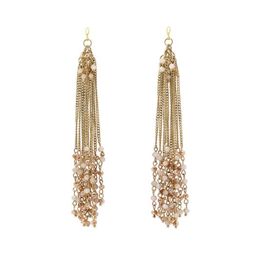 Peach pink cascade hook earrings