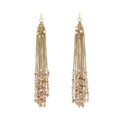 Peach pink cascade hook earrings